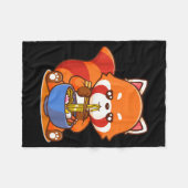 Red Panda Eating Ramen Japanese Soup Zoo Animal Zo Fleece Deken (Voorkant (Horizontaal))