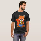 Red Panda Eating Ramen Japanese Soup Zoo Animal Zo T-shirt (Voorkant volledig)