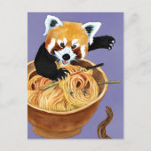 Red Panda Eating Spaghetti Briefkaart (Voorkant)