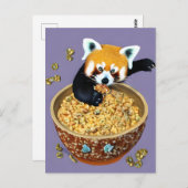 Red Panda eet een Bowl graan Briefkaart (Voorkant / Achterkant)