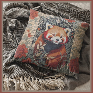 Red Panda Elegant William Morris geïnspireerd door Kussen