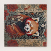 Red Panda Elegant William Morris geïnspireerd door Legpuzzel (Horizontaal)