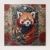 Red Panda Elegant William Morris geïnspireerd door Legpuzzel (Verticaal)