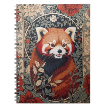 Red Panda Elegant William Morris geïnspireerd door
