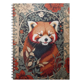 Red Panda Elegant William Morris geïnspireerd door Notitieboek