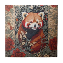 Red Panda Elegant William Morris geïnspireerd door