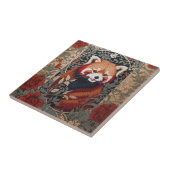 Red Panda Elegant William Morris geïnspireerd door Tegeltje (Zijkant)