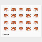 RED PANDA FACE VIERKANTE STICKER (Vel)