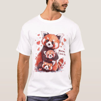 Red Panda Familie: Mama, ik hou van je T-shirt