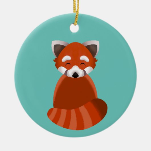 Red Panda flat-style ornament (Voorkant)