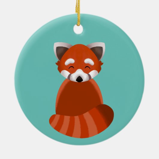 Red Panda flat-style ornament (Achterkant)