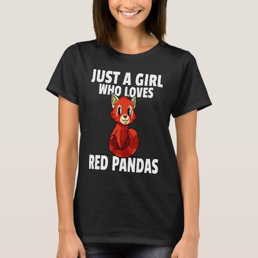 Red Panda For Girls Women T-shirt (Voorkant)