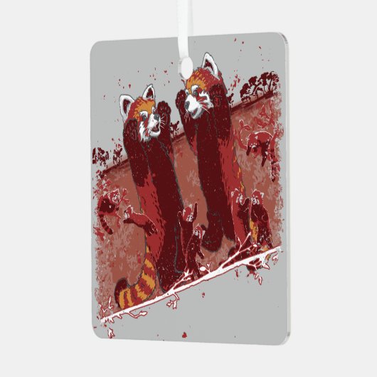 Red Panda Fury Metalen Ornament (Voorkant links)