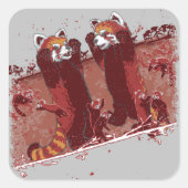Red Panda Fury Vierkante Sticker (Voorkant)