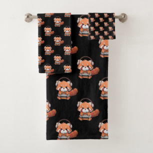 Red Panda Gamer Bad Handdoek