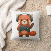 Red Panda Gamer, Gaming Controller & Hoofdtelefoon Kussen (Deken)