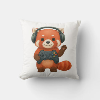 Red Panda Gamer, Gaming Controller & Hoofdtelefoon Kussen