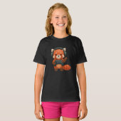 Red Panda Gamer, Gaming Controller & Hoofdtelefoon T-shirt (Voorkant volledig)