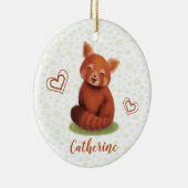 Red Panda - Gespecialiseerde naam keramisch sierem Keramisch Ornament (Rechts)