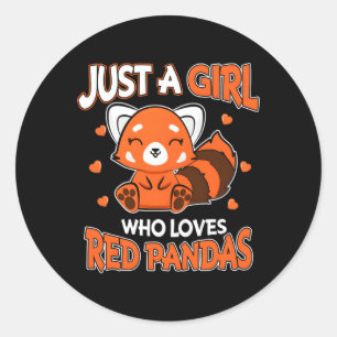Red Panda gewoon een die houdt van rode panda's Ronde Sticker