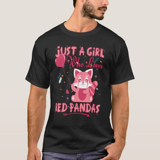 Red panda Gewoon een meisje dat van de Rode pandas T-shirt (Voorkant)