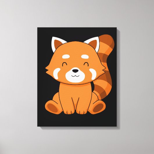 Red Panda Gift Kinder vrouwen Kawaii Red Panda Canvas Afdruk (Voorkant)