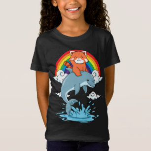 Red Panda Gifts Kinder Kawaii Red Panda Dolphin T-shirt
