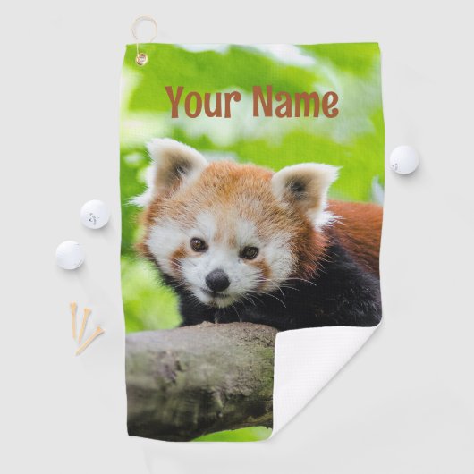 Red Panda Golf Towel Golfhanddoek (Insitu)