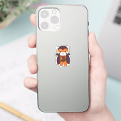Red Panda Halloween Cute Devil Vampire Costume Sticker (Telefoon)