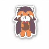 Red Panda Halloween Cute Devil Vampire Costume Sticker (Voorkant)