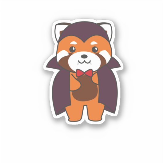 Red Panda Halloween Cute Devil Vampire Costume Sticker (Voorkant)