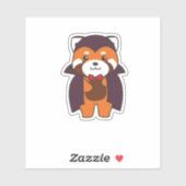 Red Panda Halloween Cute Devil Vampire Costume Sticker (Vel)