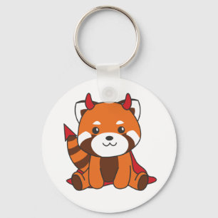 Red Panda Halloween Cute Devil Witch Costume Keych Sleutelhanger