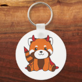Red Panda Halloween Cute Devil Witch Costume Keych Sleutelhanger (Voorkant)