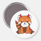 Red Panda Halloween Cute Devil Witch Costume Magneet (Voorkant / Achterkant)