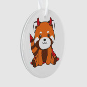 Red Panda Halloween Cute Devil Witch Costume Ornament (voorkant)