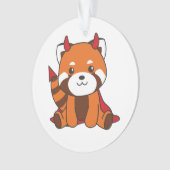 Red Panda Halloween Cute Devil Witch Costume Ornament (voorkant)