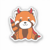 Red Panda Halloween Cute Devil Witch Costume Sticker (Voorkant)