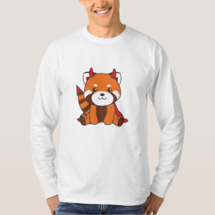 Red Panda Halloween Cute Devil Witch Costume T-shirt