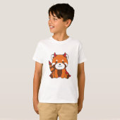 Red Panda Halloween Cute Devil Witch Costume T-shirt (Voorkant volledig)