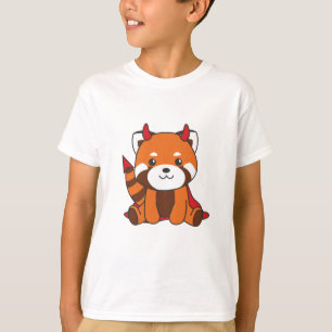 Red Panda Halloween Cute Devil Witch Costume T-shirt
