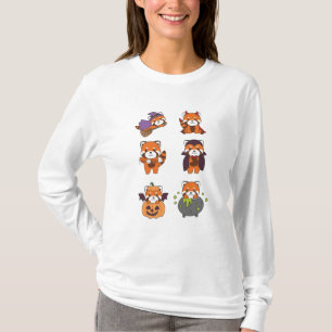 Red Panda Halloween Devil Pumpkin Vampire Costume T-shirt