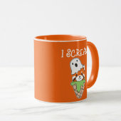 Red Panda Halloween Ghost I Scream Ice Cream Pun Mok (Voorkant rechts)