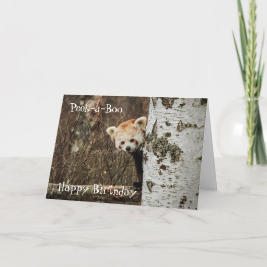 Red Panda Happy Birthday Kaart (Voorkant)