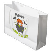 Red Panda Happy Halloween Cauldron Bat Groot Cadeauzakje (Voorkant Gekanteld)