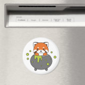 Red Panda Happy Halloween Cauldron Bat Magneet (Insitu (Vaatwasser))