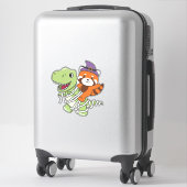 Red Panda Happy Halloween T-rex Mummy Costume Sticker (Koffer)