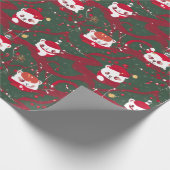 Red Panda Haven - Abstracte Kerst Red Panda Cadeaupapier (Hoek)