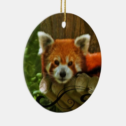 Red Panda Holiday kerstversiering Keramisch Ornament (Rechts)
