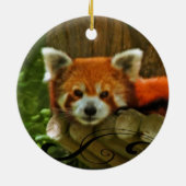 Red Panda Holiday kerstversiering Keramisch Ornament (Achterkant)